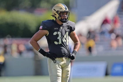 NCAA, College League, USA Football: Texas-San Antonio at Army, Sep 10, 2022 West Point, New York, USA Army Black Knights outside linebacker Andre Carter II 34 during the second half against the UTSA Roadrunners at Michie Stadium. Mandatory Credit: Danny Wild-USA TODAY Sports, 10.09.2022 14:36:37, 19020566, UTSA Roadrunners, Michie Stadium, Army, NCAA Football, Army Black Knights, Andre Carter II PUBLICATIONxINxGERxSUIxAUTxONLY Copyright: xDannyxWildx 19020566