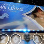 Jameson Williams - NFL, American Football Herren, USA NFL Draft, Apr 28, 2022 Las Vegas, NV, USA Alabama wide receiver Jameson Williams is announced as the twelfth overall pick to the Detroit Lions during the first round of the 2022 NFL Draft at the NFL Draft Theater. Mandatory Credit: Kirby Lee-USA TODAY Sports, 28.04.2022 18:31:56, 18170370, NPStrans, Jameson Williams, Detroit Lions, TopPic, NFL Draft, NFL PUBLICATIONxINxGERxSUIxAUTxONLY Copyright: xKirbyxLeex 18170370