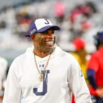Deion Sanders - October 15, 2022 - Jacksonville, FL, U.S: Jackson State Tigers head coach Deion Sanders during 2nd half NCAA, College League, USA football game between Jackson State Tigers and Bethune Cookman Wildcats. JSU defeated BCU 48-8 at TIAA Bank Field in Jacksonville, Fl. Romeo T Guzman/Cal Media Jacksonville USA - ZUMAcg2_ 20221015_zaf_cg2_031 Copyright: xRomeoxGuzmanx