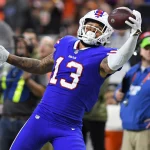 NFL, American Football Herren, USA Cleveland Browns at Buffalo Bills Nov 20, 2022 Detroit, Michigan, Buffalo Bille wide receiver Gabe Davis 13 during a game against the Cleveland Browns at Ford Field. Detroit Ford Field Michigan USA, EDITORIAL USE ONLY PUBLICATIONxINxGERxSUIxAUTxONLY Copyright: xLonxHorwedelx 20221120_JAB_jr6_316