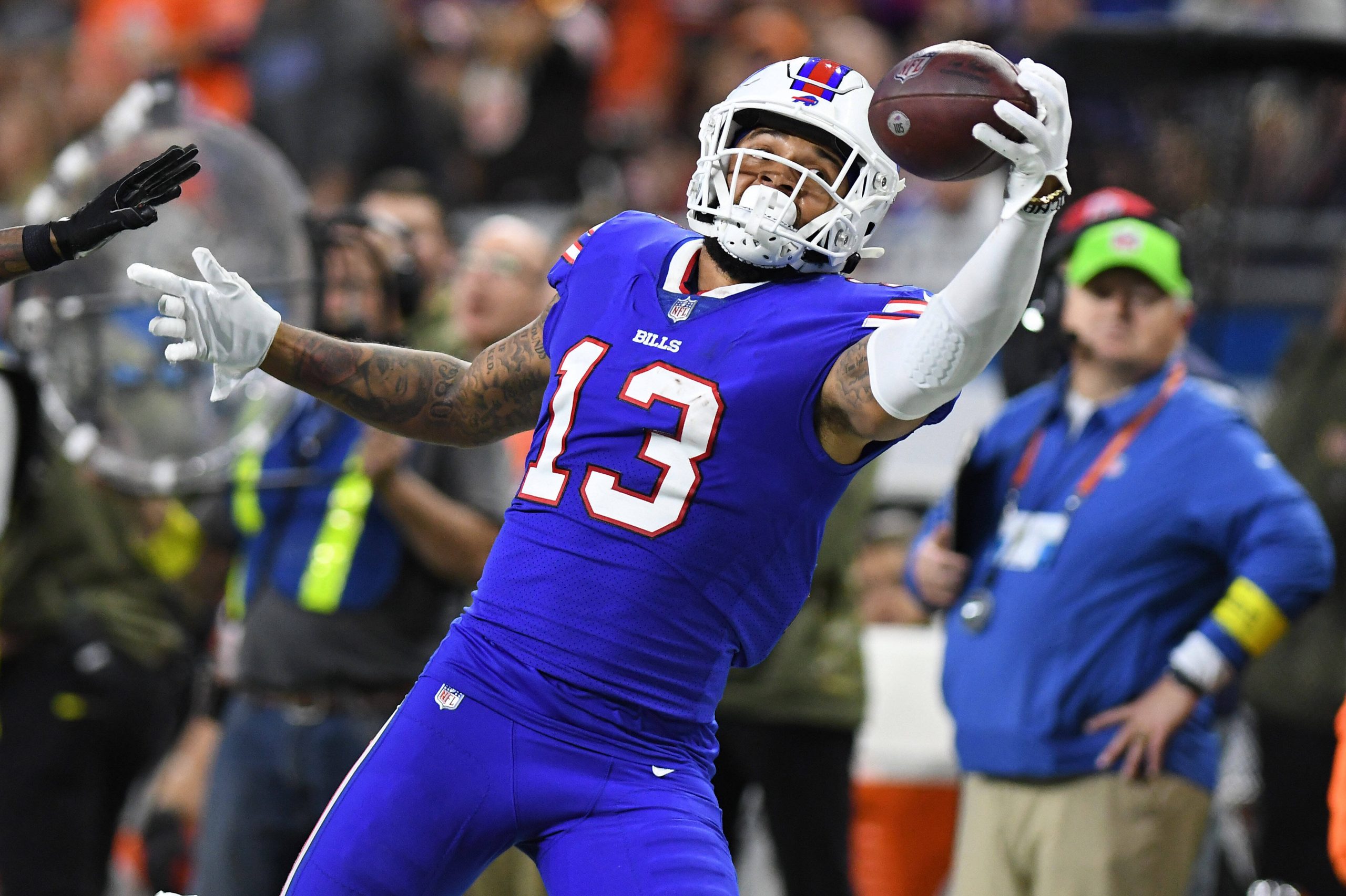 NFL, American Football Herren, USA Cleveland Browns at Buffalo Bills Nov 20, 2022 Detroit, Michigan, Buffalo Bille wide receiver Gabe Davis 13 during a game against the Cleveland Browns at Ford Field. Detroit Ford Field Michigan USA, EDITORIAL USE ONLY PUBLICATIONxINxGERxSUIxAUTxONLY Copyright: xLonxHorwedelx 20221120_JAB_jr6_316