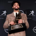 NCAA, College League, USA Football: 2022 Heisman Trophy Dec 10, 2022 New York, NY, USA Southern California quarterback Caleb Williams poses for photos during a press conference, PK, Pressekonferenz in the Astor Ballroom at the New York Marriott Marquis in New York, NY, after winning the 2022 Heisman Trophy. New York New York Marriott Marquis NY USA, EDITORIAL USE ONLY PUBLICATIONxINxGERxSUIxAUTxONLY Copyright: xBradxPennerx 20221210_bjp_ae5_032