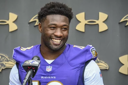 November 2, 2022: Though the Baltimore Ravens already believed they were all in for a Super Bowl quest, the trade for inside linebacker Roquan Smith, speaking to Baltimore media for the first time on Wednesday, Nov. 2, 2022, was another sign that they re determined to contend this year. - ZUMAm67_ 20221102_zaf_m67_038 Copyright: xKevinxRichardsonx
