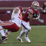 San Francisco 49ers running back Christian McCaffrey 23 runs against the Kansas City Chiefs in the third quarter at Levi s Stadium in Santa Clara, California on Sunday, October 23, 2022. McCaffrey was aquired from the Carolina Panthers earlier in the week. The Chiefs drubbed the 49ers 44-23. PUBLICATIONxINxGERxSUIxAUTxHUNxONLY SXP2022102331 TERRYxSCHMITT