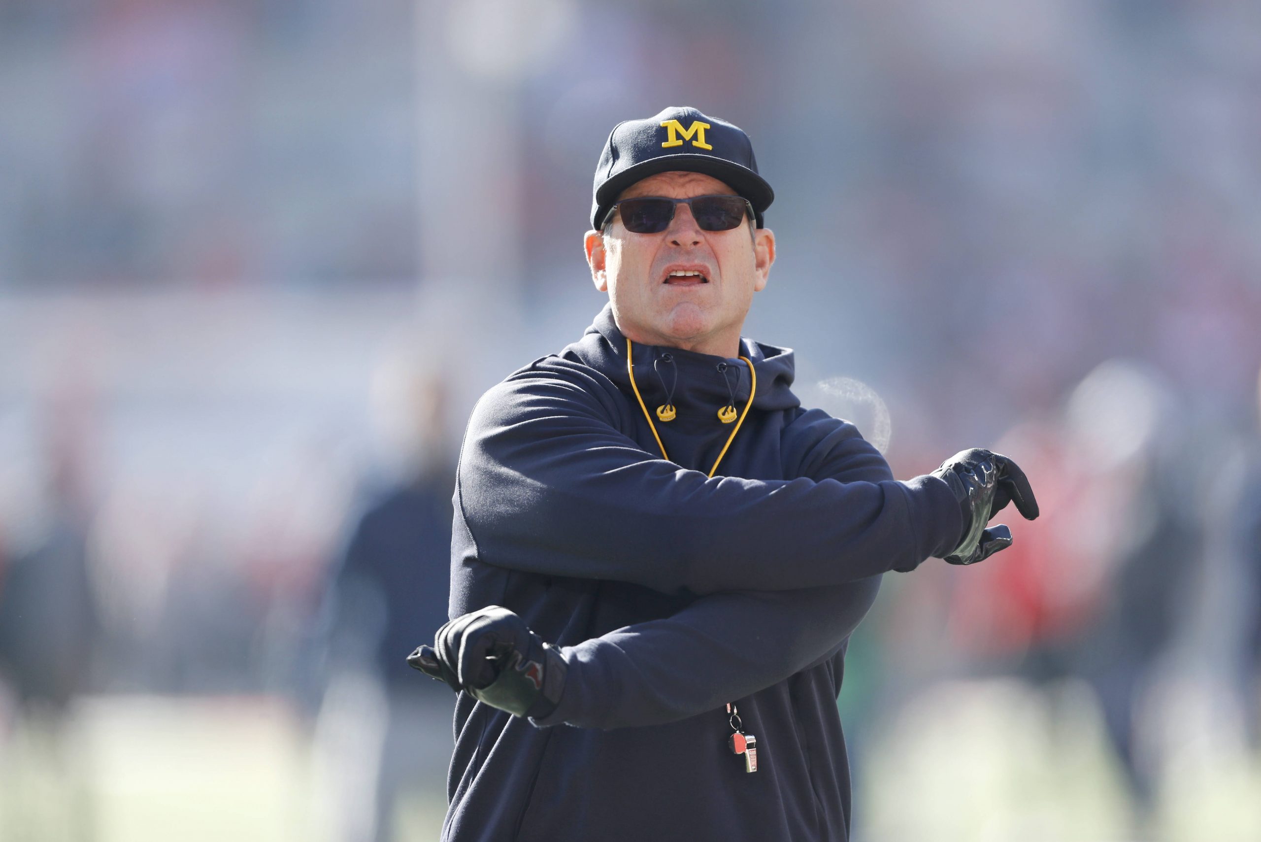 Jim Harbaugh - NCAA, College League, USA Football: Michigan at Ohio State Nov 26, 2022 Columbus, Ohio, USA Michigan Wolverines head coach Jim Harbaugh warms up before the game against the Ohio State Buckeyes at Ohio Stadium. Columbus Ohio Stadium Ohio USA, EDITORIAL USE ONLY PUBLICATIONxINxGERxSUIxAUTxONLY Copyright: xJosephxMaioranax 20221126_szo_mb3_0001