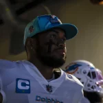 December 11, 2022 Miami Dolphins quarterback Tua Tagovailoa 1 walks onto the field before an NFL, American Football Herren, USA football game against the Los Angeles Chargers in Inglewood, California. Mandatory Photo Credit : /CSM Inglewood United States of America - ZUMAc04_ 20221211_zaf_c04_400 Copyright: xCharlesxBausx