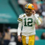 Aaron Rodgers - MIAMI GARDENS, FL - DECEMBER 25: Green Bay Packers quarterback Aaron Rodgers 12 shows his frustration during the game between the Green Bay Packers and the Miami Dolphins on Sunday, December 25, 2022 at Hard Rock Stadium, Miami Gardens, Fla. Photo by Peter Joneleit/Icon Sportswire NFL, American Football Herren, USA DEC 25 Packers at Dolphins Icon221225099