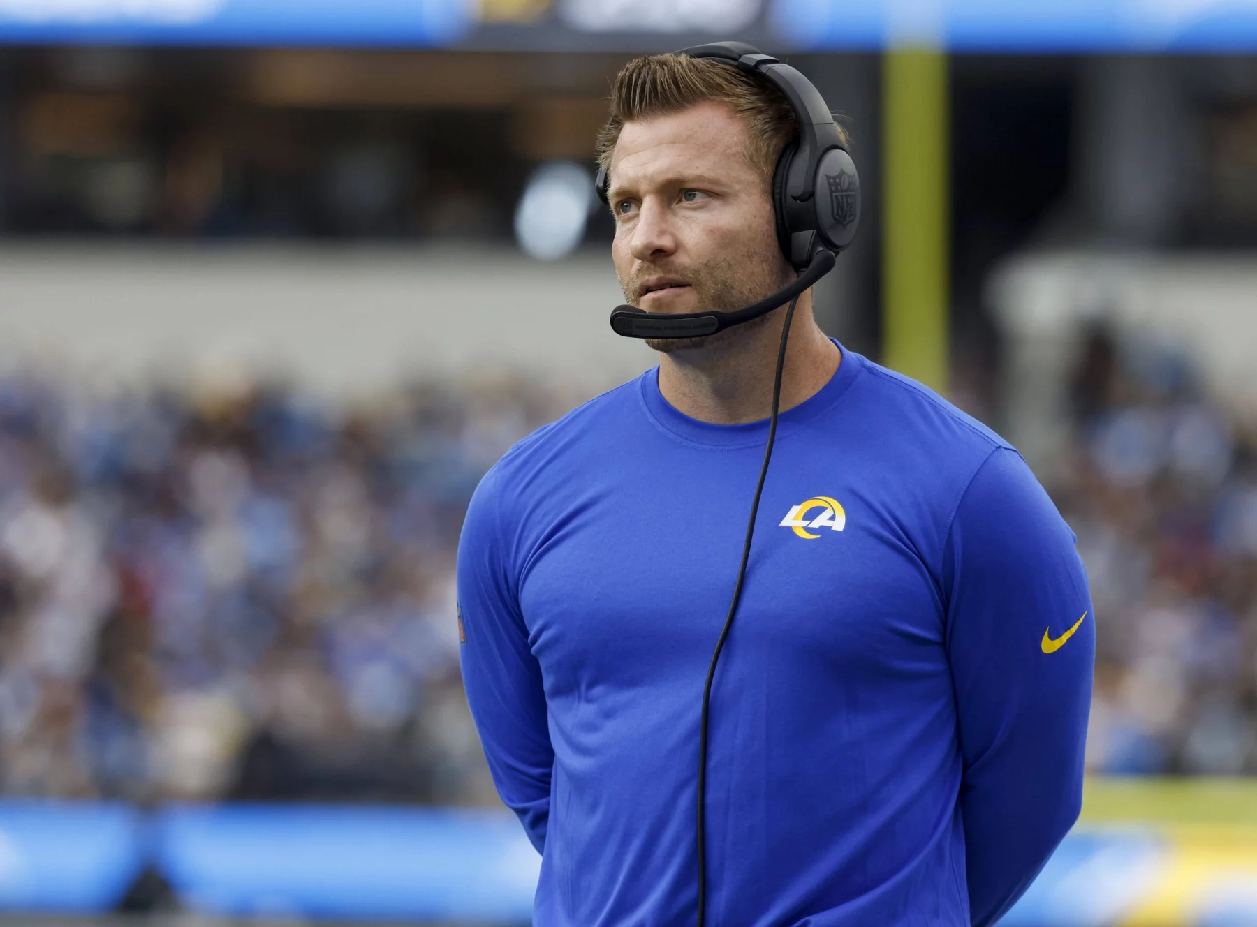NFL Playoffs - Los Angeles Rams head coach Sean McVay in action during the NFL, American Football Herren, USA football game between the Los Angeles Rams and the Los Angeles Chargers in Inglewood, California. Mandatory Photo Credit : /CSM Inglewood United States of America - ZUMAc04_ 20230101_zaf_c04_268 Copyright: xCharlesxBausx
