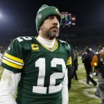 NFL, American Football Herren, USA Detroit Lions at Green Bay Packers Jan 8, 2023 Green Bay, Wisconsin, USA Green Bay Packers quarterback Aaron Rodgers 12 walks off the field following the game against the Detroit Lions at Lambeau Field. Green Bay Lambeau Field Wisconsin USA, EDITORIAL USE ONLY PUBLICATIONxINxGERxSUIxAUTxONLY Copyright: xJeffxHanischx 20230801_jah_sh5_051