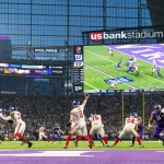 MINNEAPOLIS, MN - JANUARY 15: New York Giants quarterback Daniel Jones 8 throws the ball during the NFL, American Football Herren, USA game between the New York Giants and Minnesota Vikings on January 15th, 2023, at U.S. Bank Stadium in Minneapolis, MN. Photo by Bailey Hillesheim/Icon Sportswire NFL: JAN 15 NFC Wild Card Playoffs - Giants at Vikings Icon230115018