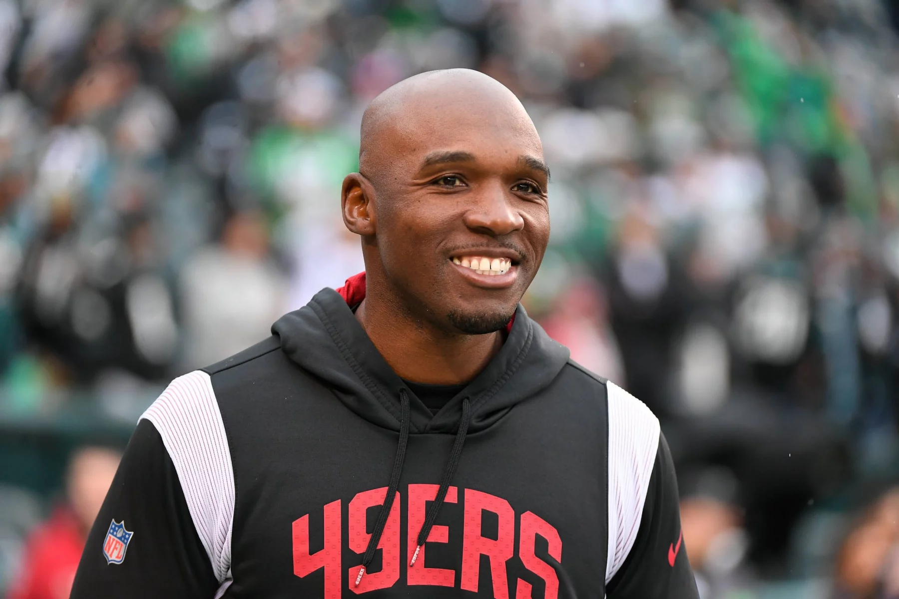 NFL, American Football Herren, USA 2023: 49ers vs Eagles JAN 29 Jan 29, 2023 Philadelphia, Pennsylvania, USA San Francisco 49ers defensive coordinator DeMeco Ryans on the field during the team s warm-ups before the start of the NFC Championship against the Philadelphia Eagles in Philadelphia, Pennsylvania. Mandatory Credit Eric Canha/CSM/Sipa USACredit Image: Eric Canha/Cal Media/Sipa USA Philadelphia Lincoln Financial Field PA USA NOxUSExINxGERMANY PUBLICATIONxINxALGxARGxAUTxBRNxBRAxCANxCHIxCHNxCOLxECUxEGYxGRExINDxIRIxIRQxISRxJORxKUWxLIBxLBAxMLTxMEXxMARxOMAxPERxQATxKSAxSUIxSYRxTUNxTURxUAExUKxVENxYEMxONLY Copyright: xCalxSportxMediax Editorial use only