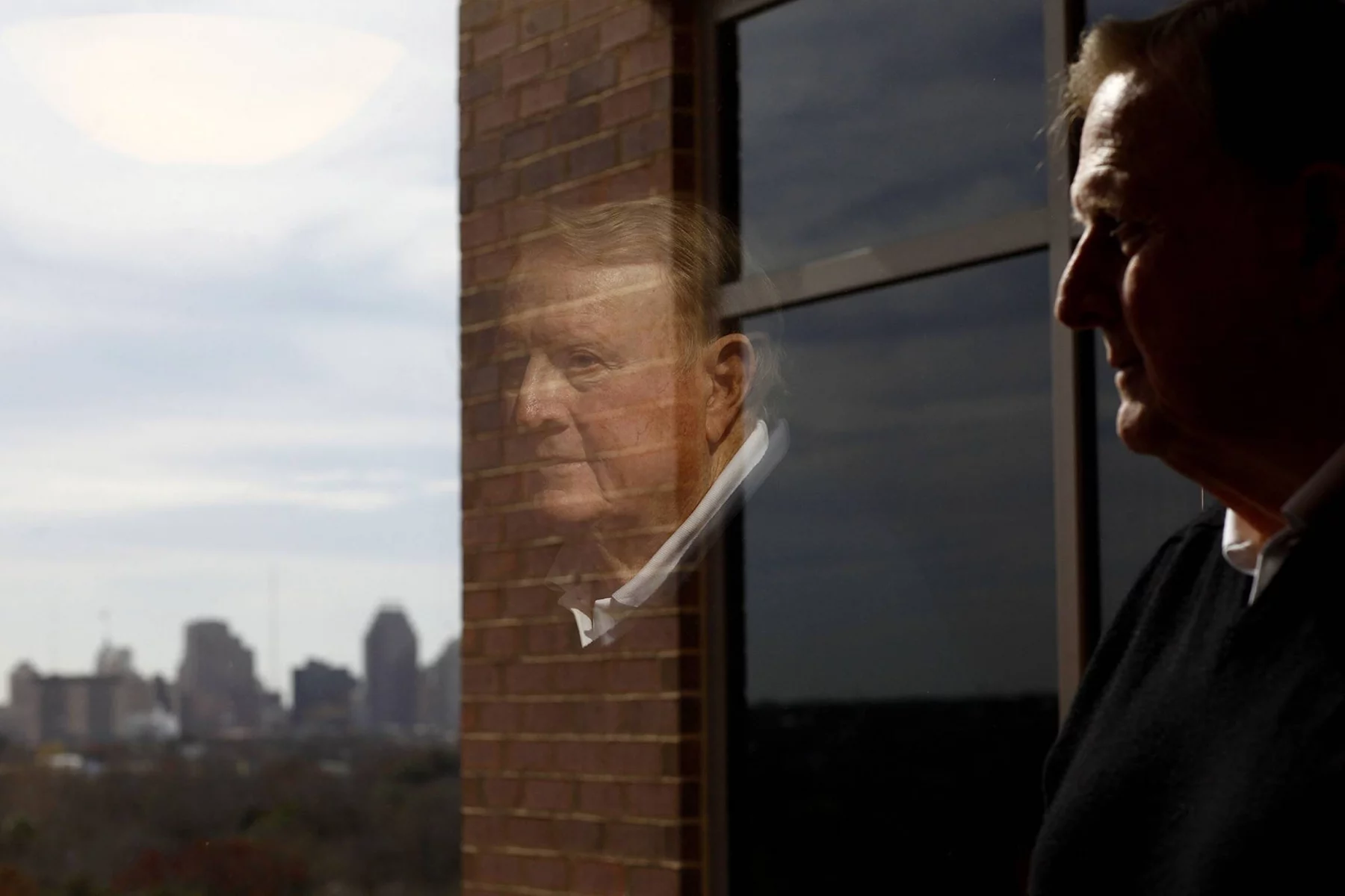 Jan. 05, 2011 - San Antonio, Texas, U.S. - RED MCCOMBS and his view of the San Antonio skyline in his office. Billy Joe Mccombs aka Red (born 1927) is the founder of the Red McCombs Automotive Group in San Antonio, Texas, a co-founder of Clear Channel Communications, a former owner of the San Antonio Spurs, Denver Nuggets, and the Minnesota Vikings, and the namesake of the McCombs School of Business at the University of Texas at Austin. He was named one of Forbes magazine s top 400 richest Americans in 2005. In 2012, the San Antonio Express-News reported McCombs net worth at $1.4 billion. He was ranked the 913th richest man in the world.. - ZUMAa27_