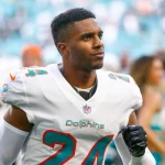 NFL, American Football Herren, USA Carolina Panthers at Miami Dolphins, Nov 28, 2021 Miami Gardens, Florida, USA Miami Dolphins cornerback Byron Jones 24 looks on after the game against the Carolina Panthers at Hard Rock Stadium. Mandatory Credit: Sam Navarro-USA TODAY Sports, 28.11.2021 15:59:32, 17296476, Miami Dolphins, NFL, Hard Rock Stadium, Byron Jones, Carolina Panthers PUBLICATIONxINxGERxSUIxAUTxONLY Copyright: xSamxNavarrox 17296476