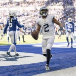 Neo Texans Receiver Robert Woods erzielt im Bild einen Touchdown für die Titans