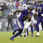 Ravens QB Lamar Jackson scrambled