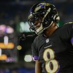 Baltimore Ravens Quarterback Lamar Jackson in einer Nahaufnahme