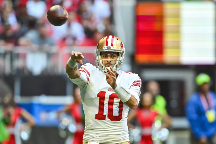 Top Free Agents 2023 - Quarterback Jimmy Garoppolo wirft einen Pass