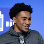 NFL, American Football Herren, USA Combine Mar 3, 2023 Indianapolis, IN, USA Alabama quarterback Bryce Young QB15 speaks to the press at the NFL Combine at Lucas Oil Stadium. Indianapolis Lucas Oil Stadium IN USA, EDITORIAL USE ONLY PUBLICATIONxINxGERxSUIxAUTxONLY Copyright: xTrevorxRuszkowskix 20230303_jcd_br2_0075