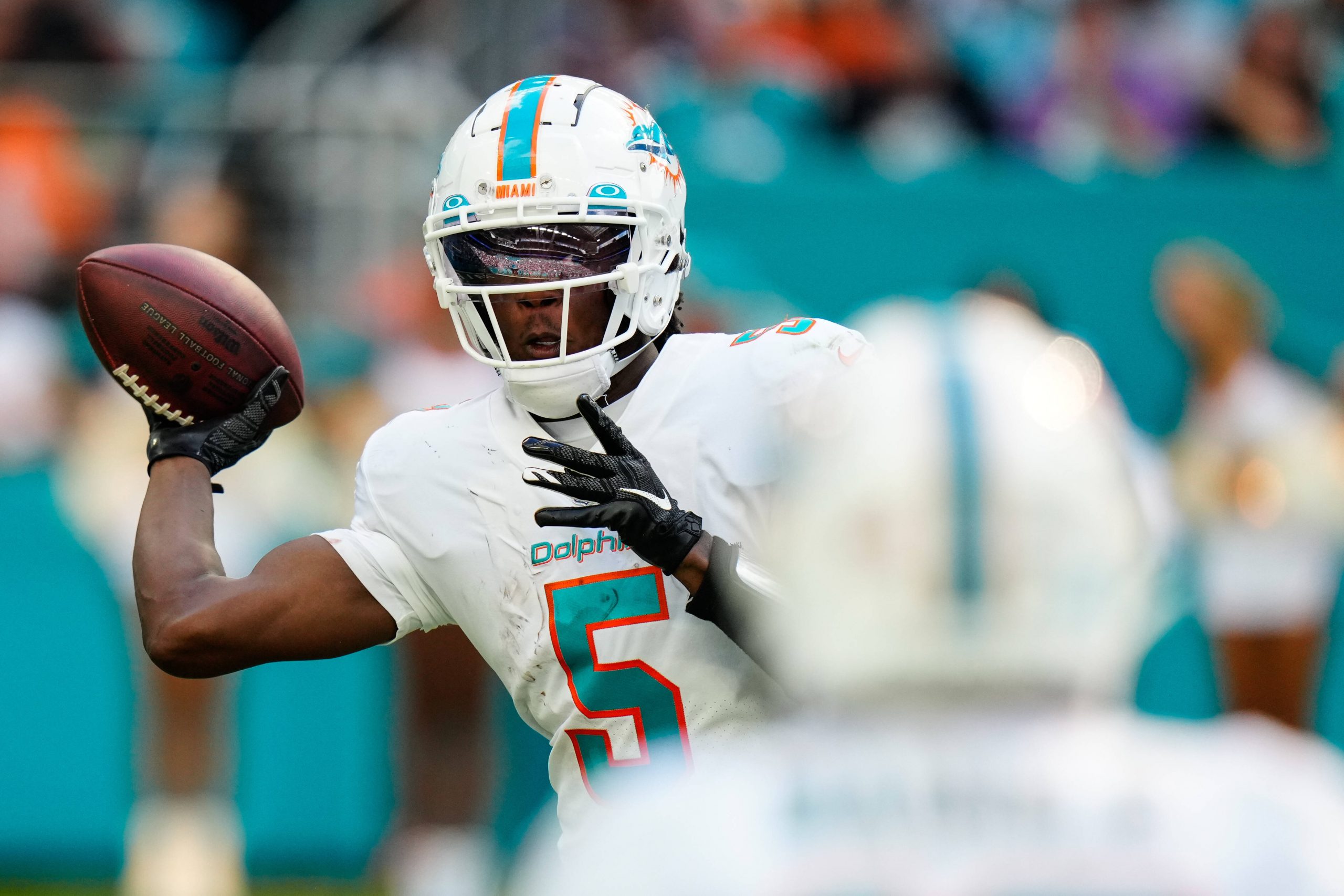 NFL Quarterback Teddy Bridgewater im Einsatz für die Miami Dolphins