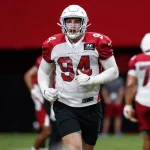 GLENDALE, AZ - JULY 30: Arizona Cardinals defensive end Zach Allen 94 runs to the sideline during Arizona Cardinals training camp on July 30, 2021 at State Farm Stadium in Glendale, Arizona Photo by Kevin Abele/Icon Sportswire NFL, American Football Herren, USA JUL 30 Arizona Cardinals Training Camp Icon210730097