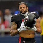 NFL, American Football Herren, USA Atlanta Falcons at Los Angeles Rams, Sep 18, 2022 Inglewood, California, USA Atlanta Falcons fullback Keith Smith 40 warms up before the game against the Los Angeles Rams at SoFi Stadium. Mandatory Credit: Jayne Kamin-Oncea-USA TODAY Sports, 18.09.2022 12:22:02, 19073256, Los Angeles Rams, NPStrans, NFL, Keith Smith, Atlanta Falcons PUBLICATIONxINxGERxSUIxAUTxONLY Copyright: xJaynexKamin-Onceax 19073256