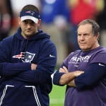 NFL, American Football Herren, USA Super Bowl LI-New England Patriots vs Atlanta Falcons, Feb 5, 2017 Houston, TX, USA New England Patriots special teams coach Joe Judge left looks on during warm-ups with head coach Bill Belichick before Super Bowl LI against the Atlanta Falcons at NRG Stadium. Mandatory Credit: Bob Donnan-USA TODAY Sports, 05.02.2017 16:43:13, 9861100, Super Bowl LI, New England Patriots, NPStrans, Joe Judge, NFL, NRG Stadium, Atlanta Falcons, Bill Belichick PUBLICATIONxINxGERxSUIxAUTxONLY Copyright: xBobxDonnanx 9861100