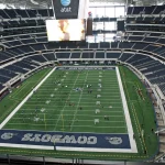 ARLINGTON - JUNE 17: Taken in Cowboys Stadium, Arlington, TX., on Thursday, June 17, 2010. An inside view of Cowboys Stadium and the giant video monitor from the endzone upper deck. Super Bowl XLV will played here in 2011.