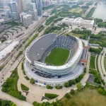 Aerial view of Soldier Field, home of the NFL Chicago Bears