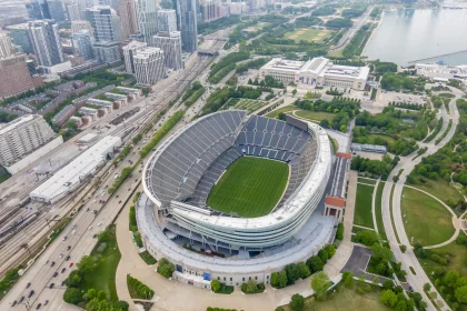 Aerial view of Soldier Field, home of the NFL Chicago Bears