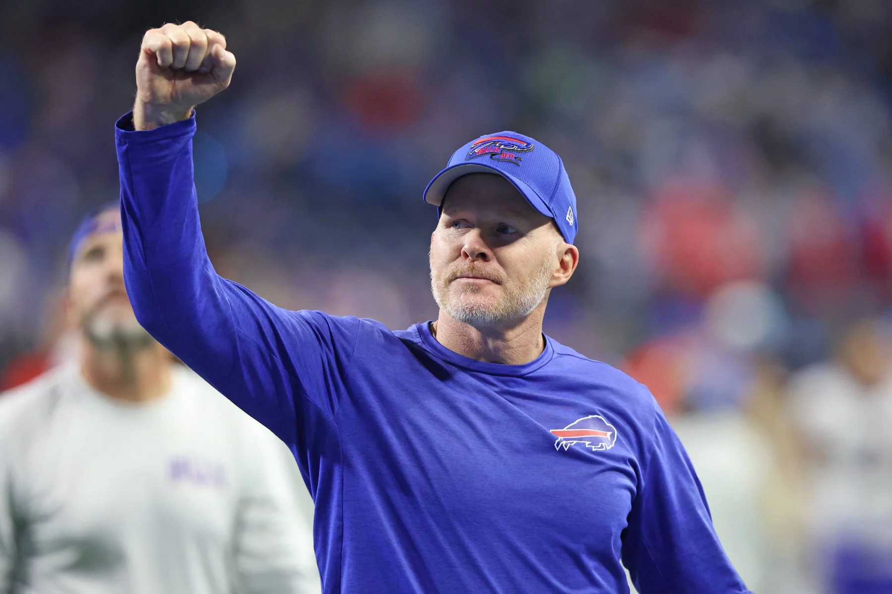 Detroit Lions vs Buffalo Bills Buffalo Bills head coach Sean McDermott celebrates the victory over the Detroit Lions during an NFL, American Football Herren, USA football game in Detroit, Michigan USA, on Thursday 24, 2022 Detroit Michigan United States PUBLICATIONxNOTxINxFRA Copyright: xJorgexLemusx originalFilename:lemus-detroitl221124_npEqp.jpg