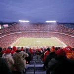 NFL, American Football Herren, USA AFC Championship-Cincinnati Bengals at Kansas City Chiefs Jan 29, 2023 Kansas City, Missouri, USA A general view of the opening kickoff during the first quarter of the AFC Championship game between the Kansas City Chiefs and the Cincinnati Bengals at GEHA Field at Arrowhead Stadium. Kansas City GEHA Field at Arrowhead Stadium Missouri USA, EDITORIAL USE ONLY PUBLICATIONxINxGERxSUIxAUTxONLY Copyright: xJonxDurrx 20230129_jcd_bd5_0070
