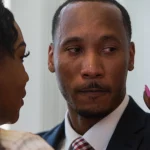 Syndication: Palm Beach Post Former Florida State University football player Travis Rudolph shows emotion while surrounded by friends and family after a prayer circle as they wait for the jury s verdict in the Rudolph s murder trial on Wednesday, June 7, 2023, in the Palm Beach County Courthouse in downtown West Palm Beach, Fla. , EDITORIAL USE ONLY PUBLICATIONxINxGERxSUIxAUTxONLY Copyright: xANDRESxLEIVA/THExPALMxBEACHxPOSTx 20843168