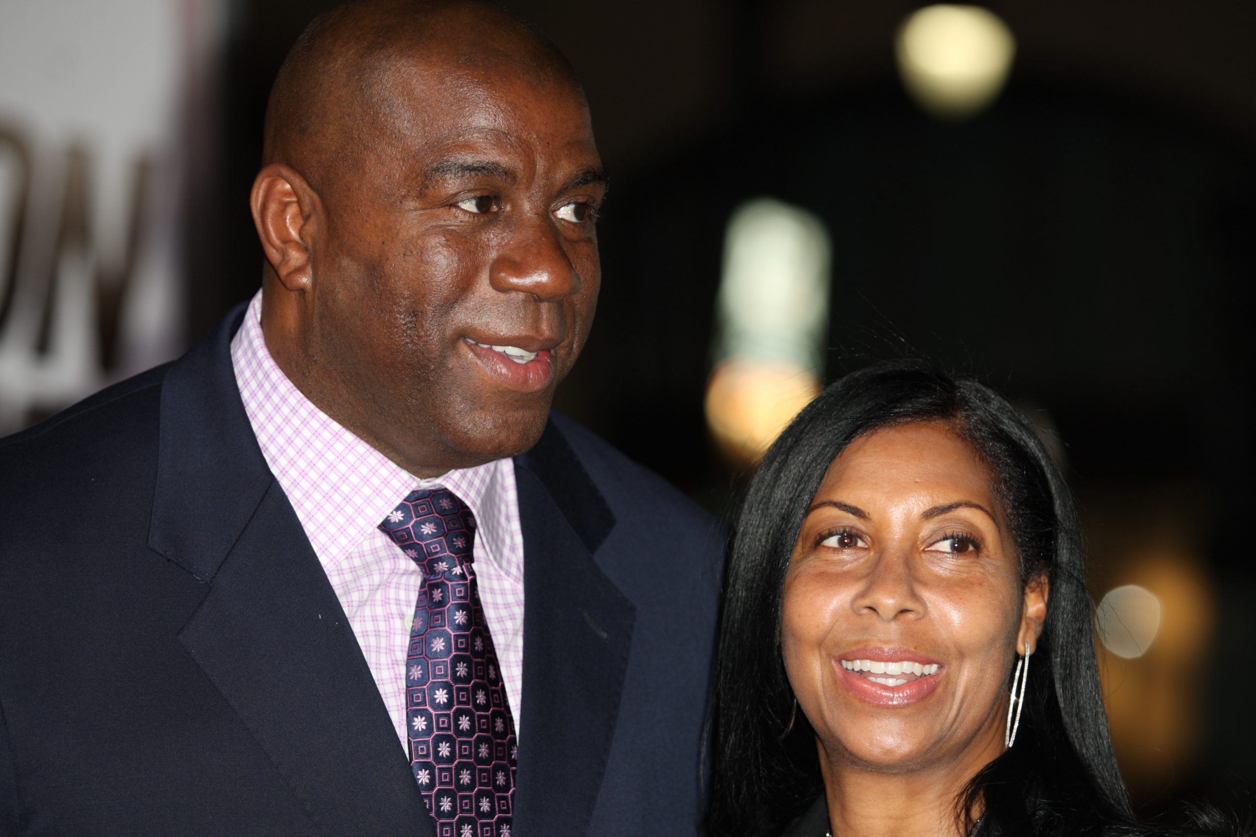 11 January 2010: Earvin "Magic" Johnson and wife Earlitha "Cookie" Kelly attend The Book of Eli premiere on January 11th 2010 at Grauman's Chinese Theater in Hollywood, California.