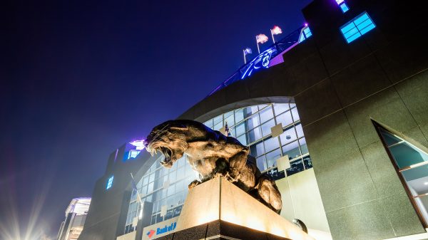 Charlotte, NC - OCT 25 : Panthers NFL Stadium in downtown Charlotte on October 25,2015