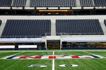 ARLINGTON - JAN 26: A view of the 50 yard line and player field entrance in Cowboys Stadium in Arlington, Texas sight of Steelers Packers Super Bowl XLV. Taken January 26, 2011 in Arlington, TX.