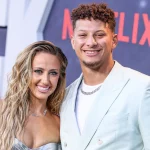 Brittany Mahomes and husband/American football quarterback for the Kansas City Chiefs of the National Football League Patrick Mahomes arrive at the Los Angeles Premiere Of Netflix's 'Quarterback' Season 1 held at the Netflix Tudum Theater on July 11, 2023 in Hollywood, Los Angeles, California, United States. (Photo by Xavier Collin/Image Press Agency)
