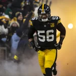 PITTSBURGH, PA - DECEMBER 24: Pittsburgh Steelers linebacker Alex Highsmith 56 is announced during the national football league game between the Las Vegas Raiders and the Pittsburgh Steelers on December 24, 2022 at Acrisure Stadium in Pittsburgh, PA. Photo by Mark Alberti/Icon Sportswire NFL, American Football Herren, USA DEC 24 Raiders at Steelers Icon22122412832