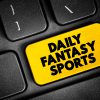 Daily Fantasy Sports text button on keyboard, concept background
