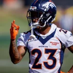 NFL, American Football Herren, USA Denver Broncos Training Camp, Aug 5, 2022 Englewood, CO, USA Denver Broncos cornerback Ronald Darby 23 gestures during training camp at the UCHealth Training Center. Mandatory Credit: Isaiah J. Downing-USA TODAY Sports, 05.08.2022 10:03:25, 18824737, NPStrans, NFL, Ronald Darby, Denver Broncos PUBLICATIONxINxGERxSUIxAUTxONLY Copyright: xIsaiahxJ.xDowningx 18824737