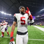 NFL, American Football Herren, USA NFC Wild Card Round-New York Giants at Minnesota Vikings Jan 15, 2023 Minneapolis, Minnesota, USA New York Giants defensive end Kayvon Thibodeaux 5 reacts after winning a wild card game against the Minnesota Vikings at U.S. Bank Stadium. Minneapolis U.S. Bank Stadium Minnesota USA, EDITORIAL USE ONLY PUBLICATIONxINxGERxSUIxAUTxONLY Copyright: xMattxKrohnx 20230115_jcd_hw1_0183