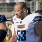 European League of Football: Leipzig Kings - Wroclaw Panthers, Leipzig, 11.06.2023 Leo Krafft Wroclaw Panthers 53, Leipzig Kings - Wroclaw Panthers, Leipzig, Bruno-Plache-Stadion, 11.6.2023 *** European League of Football Leipzig Kings Wroclaw Panthers, Leipzig, 11 06 2023 Leo Krafft Wroclaw Panthers 53 , Leipzig Kings Wroclaw Panthers, Leipzig, Bruno Plache Stadium, 11 6 2023 Copyright: xBEAUTIFULxSPORTS/Gawlikx