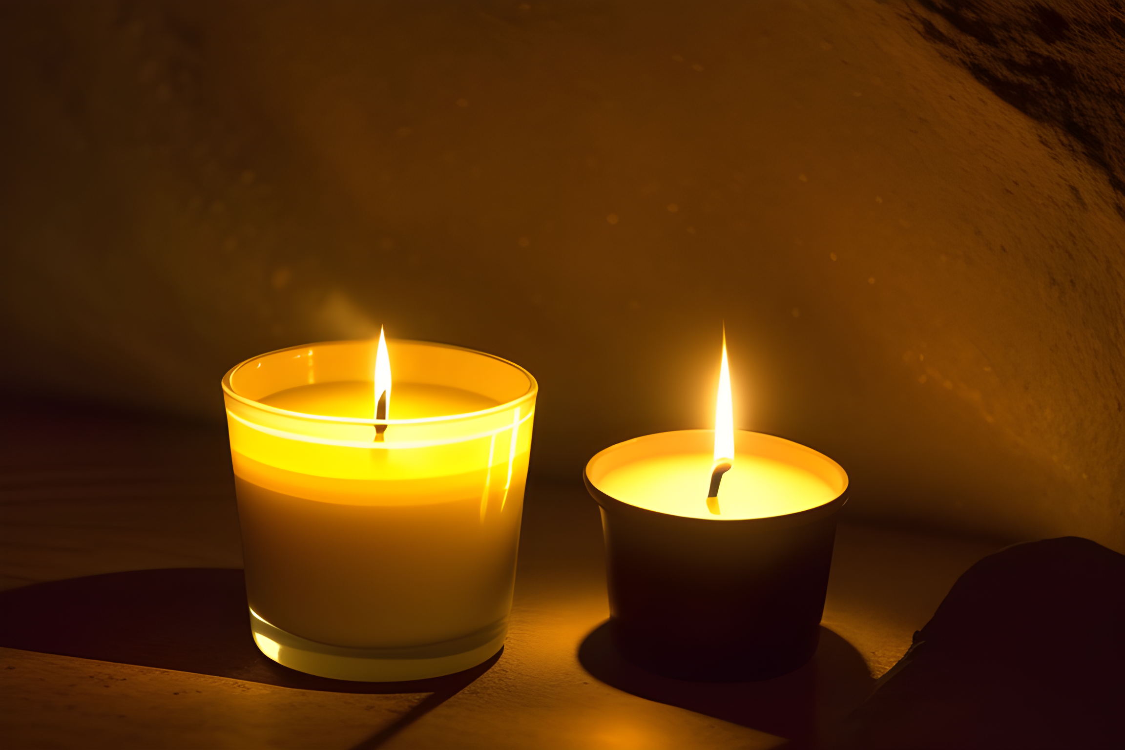 FootballR - NFL - Zwei Kerzen brennen in einem dunklen Raum.