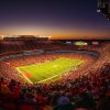 FootballR - NFL - Stadion der Kansas City Chiefs, NFL-Eröffnung, Abenddämmerung.