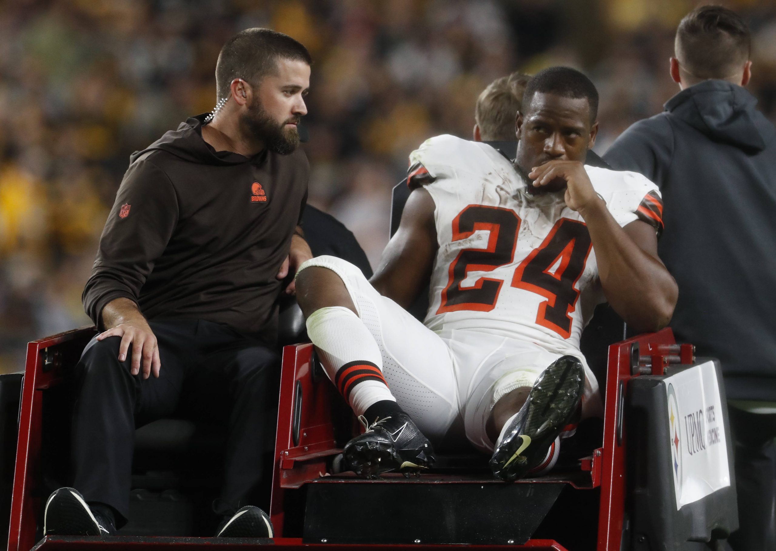FootballR - NFL - Schlüsselwörter: Cleveland Browns, Spieler Nick Chubb Ein Spieler der Cleveland Browns ist verletzt und seine Saison könnte vorzeitig enden.