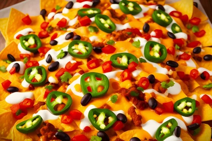 FootballR - NFL - Rezept: Nachos mit Käse, Pfeffer und Sauerrahm für einen American Football Fernseh-Abend.