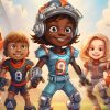 FootballR - NFL So funktioniert American Football - Eine Gruppe Kinder in American-Football-Uniformen.