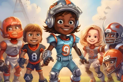 FootballR - NFL So funktioniert American Football - Eine Gruppe Kinder in American-Football-Uniformen.