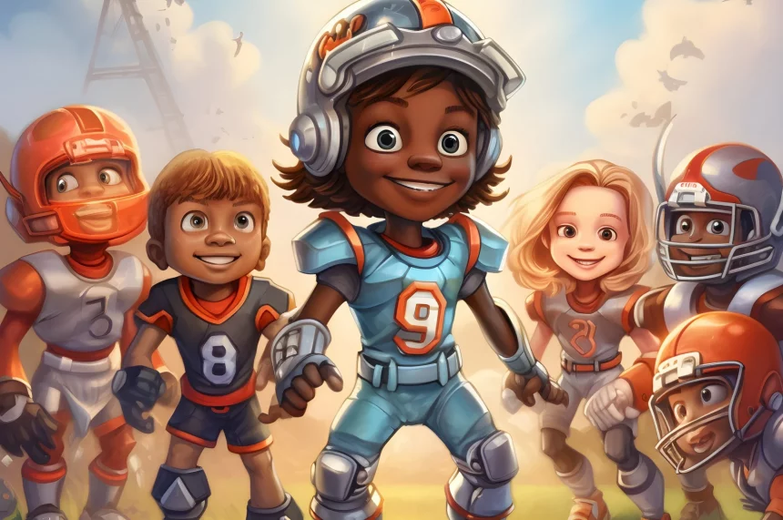 FootballR - NFL So funktioniert American Football - Eine Gruppe Kinder in American-Football-Uniformen.