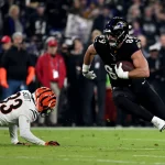 FootballR - NFL - Die Ravens, darunter Mark Andrews, spielen in der NFL gegen die Bengals.