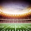 FootballR - NFL Spielplan - Championship Games - DAZN NFL Programm - Ein American-Football-Stadion bei Nacht, in dem ein NFL-Spiel stattfindet.